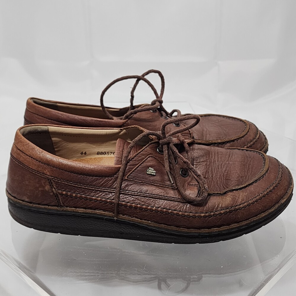 Finn Comfort Men 44 London Oxford Brown Leather Comfort Cork Walk Shoes Germany